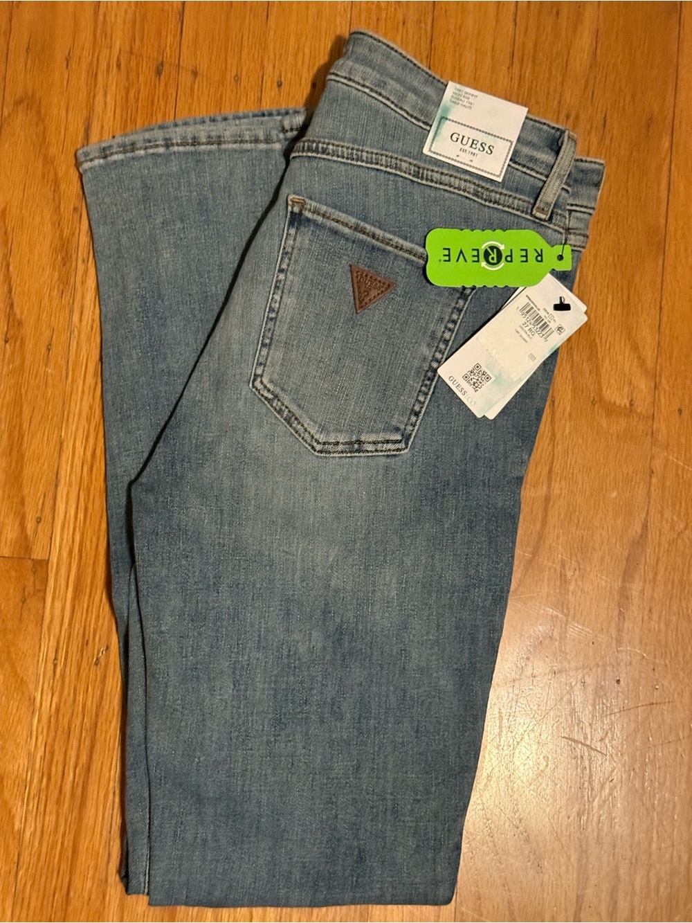 NWT GUESS Women's 1981 High Waisted Skinny Jeans Size 27 Zircon Blue NWT - Picture 4 of 15